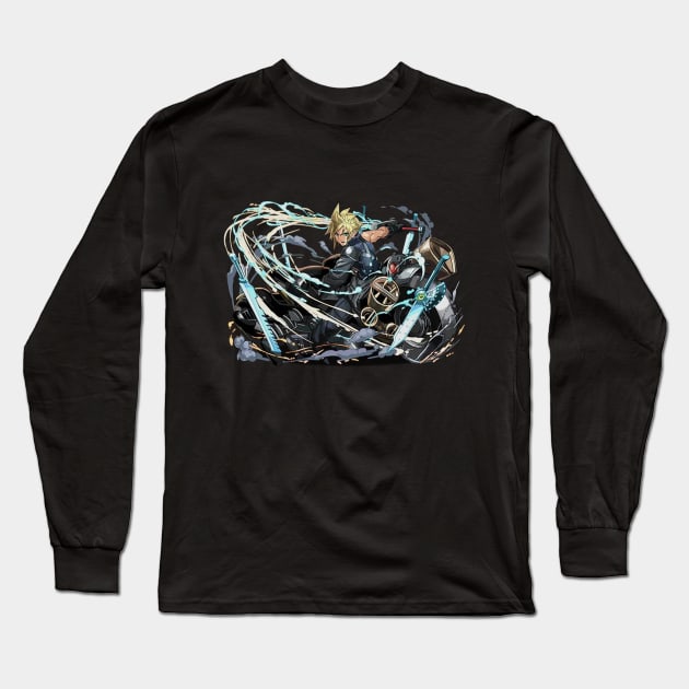 Fantasy Soldier on Fenrir Long Sleeve T-Shirt by SkyfrNight